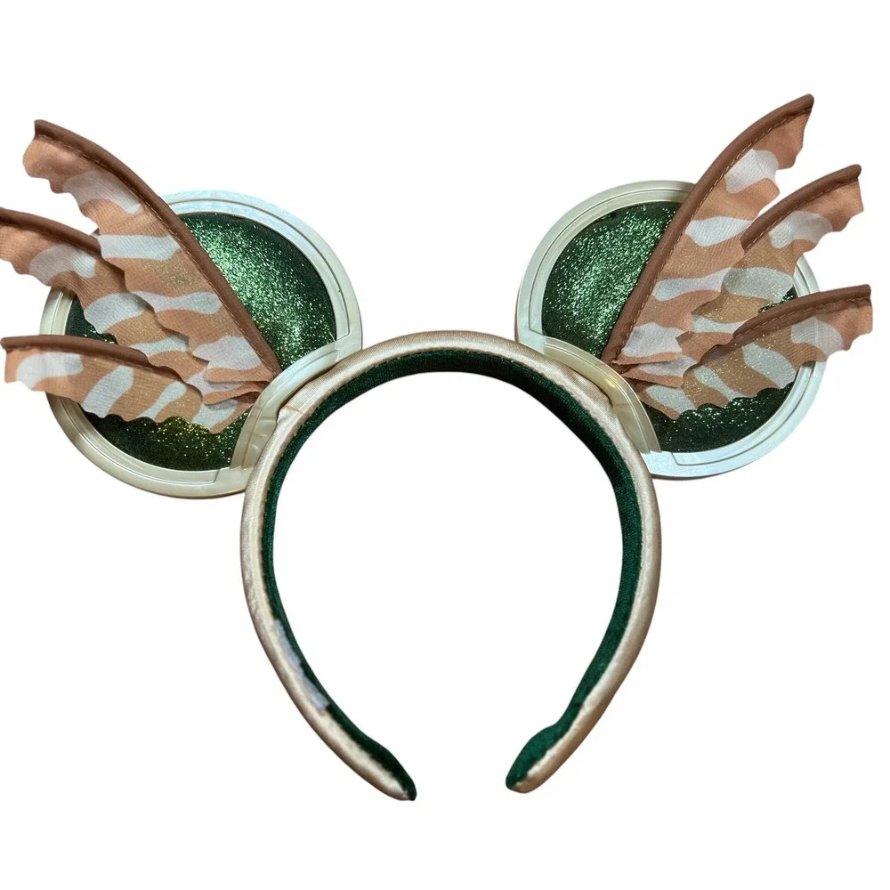 Disney Black Panther Wakanda Forever Ears Headband Gold Green Beaded Excellent